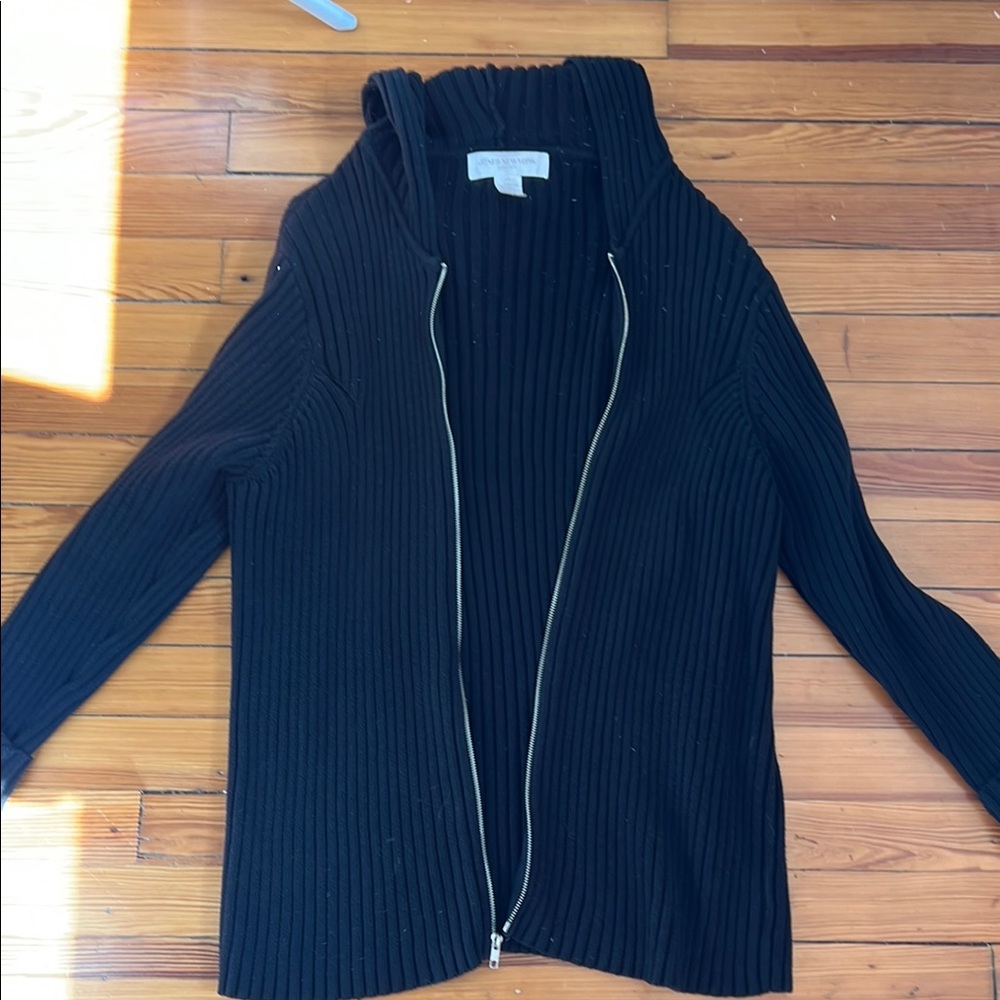 Black Ribbed Women's Sweater